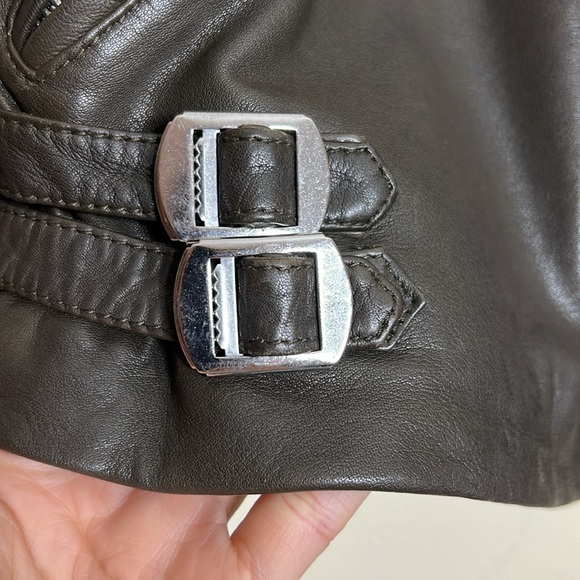 ALLSAINTS Prescott Biker Jacket Khaki Green - Picture 9 of 14